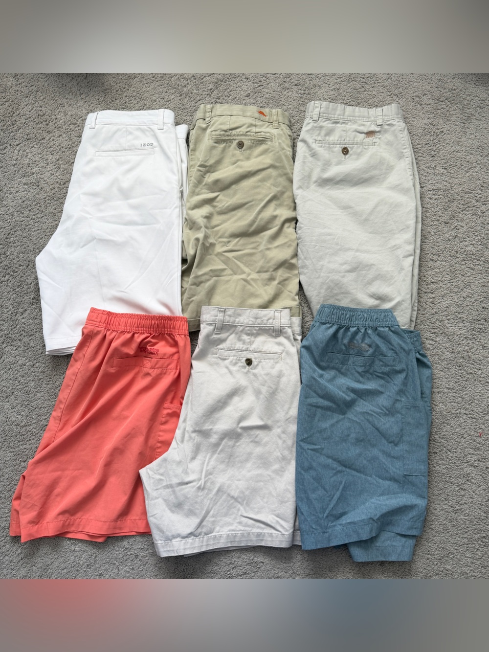 Lot of 6 Men Shorts Size 36 / XL Tommy Bahama Izod Banana Republic Eddie Bauer